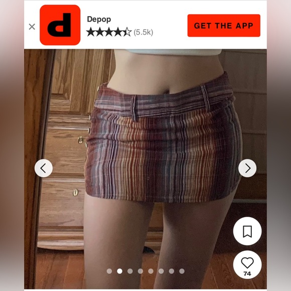 FREE PEOPLE Boho Mini Skirt Plaid Earth Tone w/ Belt Hippie Coastal Ethnic Beach - Picture 7 of 9